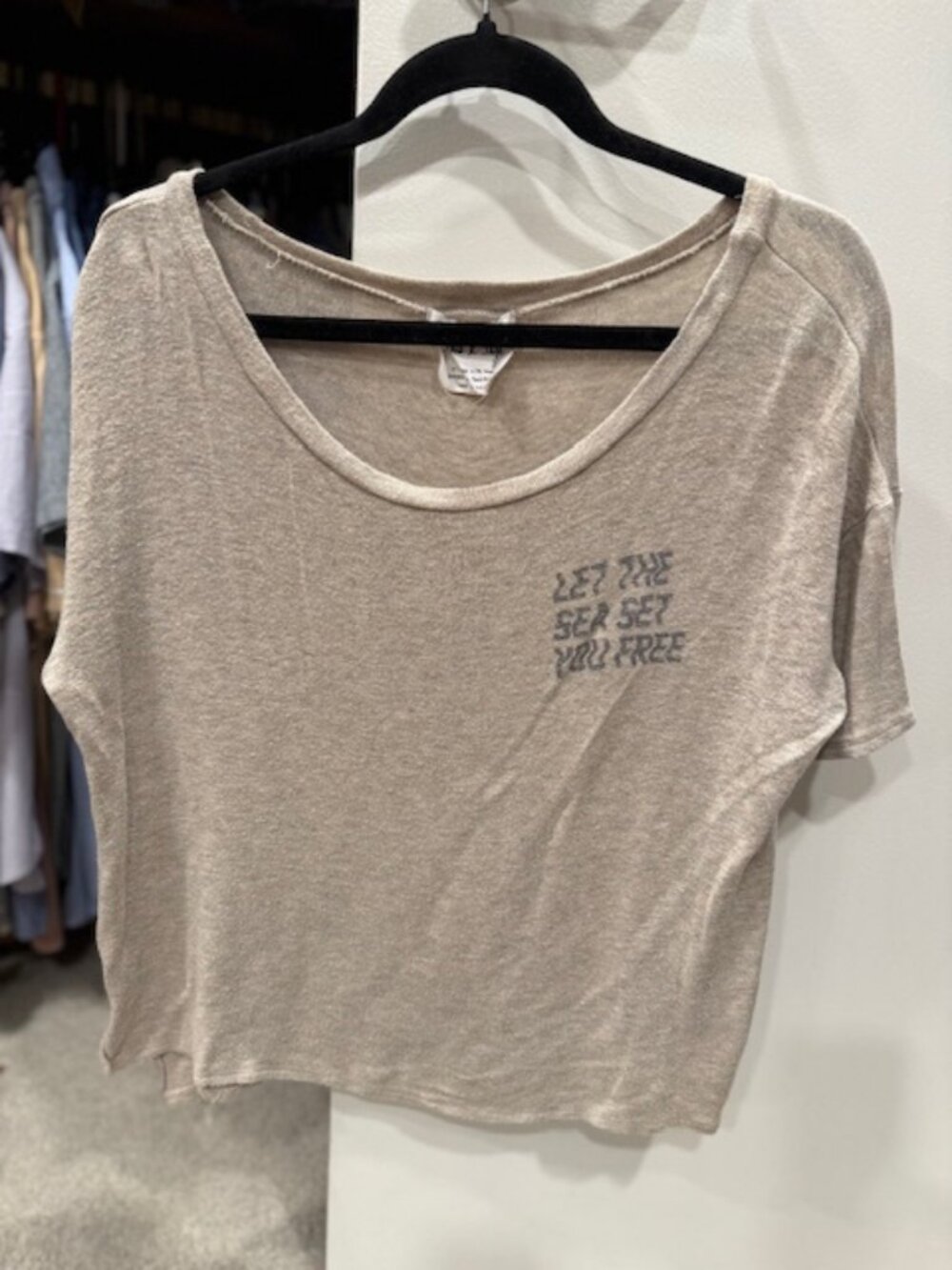 Tan loose-fitted shirt